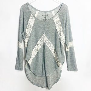 Free People - We The Free Flying V Hacci Tunic Top in Sea Spray